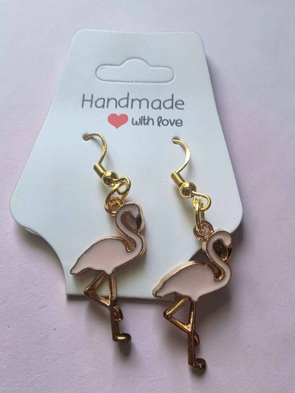 Handmade Flamingo Drop Earrings